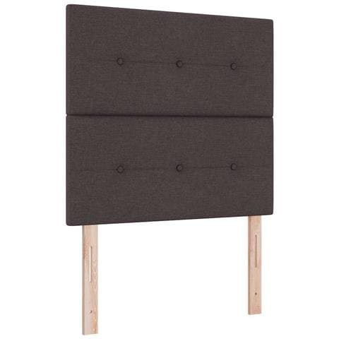 Letto a molle con materasso Marrone scuro 80 x 200 cm Tessuto - Foto 1