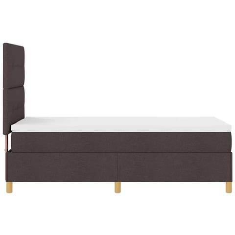 Letto a molle con materasso Marrone scuro 80 x 200 cm Tessuto - Foto 9