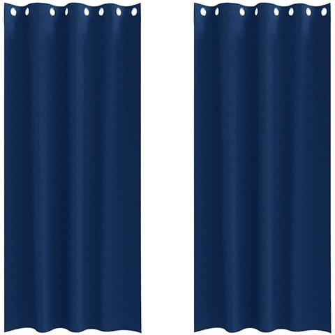 Tende con tende 2 pcs Blu scuro 245x140cm Poliestere - Foto 1
