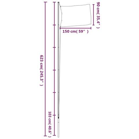 Asta e Bandiera Croazia 6,23 m Alluminio - Foto 6