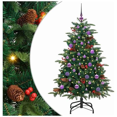 Albero di Natale artificiale con 150 LED Verde 150 cm - Foto 1