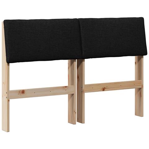 Testiera imbottita Nero 120 cm Pino massello - Foto 1