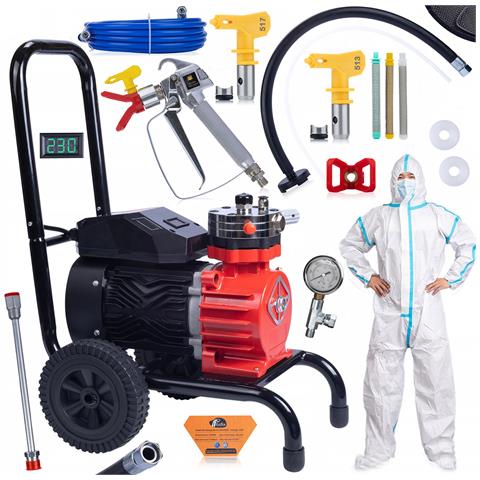 Agitatore Verniciatore Red Strong Storm 1100 Rss05 - 3500w, 22mpa, 18l /min | Set Con Pistola, Lancia, Filtri, Tuta - Foto 1
