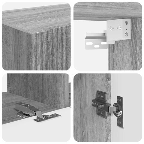 Set mobile TV 4 pcs Grigio Sonoma Legno multistrato - Foto 9