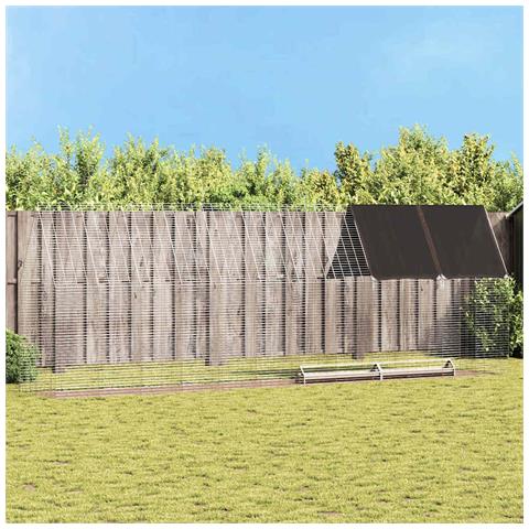 Gabbia per polli 2 pcs Argento 600 x 100 x 210 cm - Foto 2