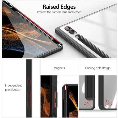 Cover per Galaxy Tab S9 Ultra - Pelle /PU, Nero - Foto 2