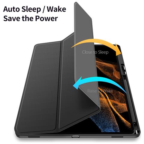 Cover per Galaxy Tab S9 Ultra - Pelle /PU, Nero - Foto 4