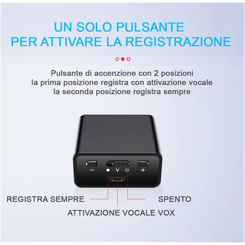 King Spy Voice F65 - Registratore Vocale Spy 7 Giorni Di Batteria Digitale Professionale Con Attivazione Vocale Vox E Cancellazione Del Rumore Piccolo Dotato Di Microfono Molto Sensibile - Foto 4