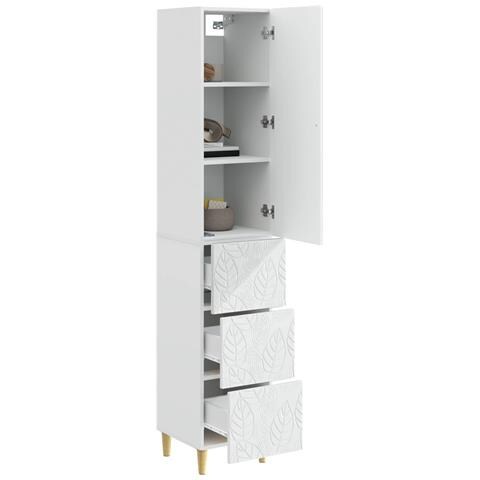 Set di armadi 2 pcs Bianco Lucido 33 x 34,5 x 90 cm - Foto 2