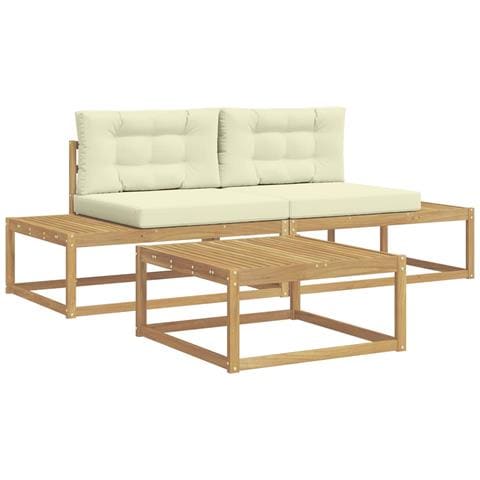 Set di divani da esterno Bianco 79 x 79 x 37 cm Poliestere - Foto 1