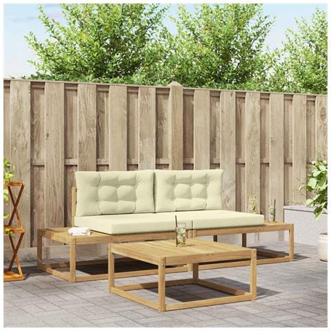 Set di divani da esterno Bianco 79 x 79 x 37 cm Poliestere - Foto 2