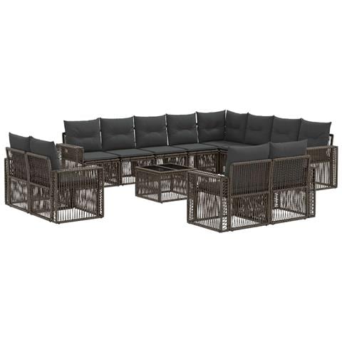 Set Divano da Giardino 13 pcs Grigio e Grigio Scuro polyrattan - Foto 1
