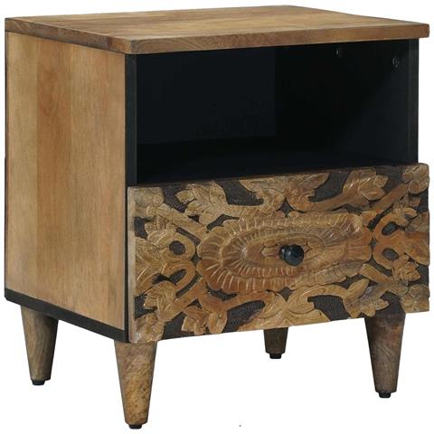 Mobiletto da Letto con cassetto 2 pcs Marrone 40 x 33 x 46 cm - Foto 2