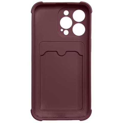 Custodia In Silicone Per Iphone 13 Mini, Con Tasca Per Carte E Portafoglio, Colore Lampone. - Foto 2