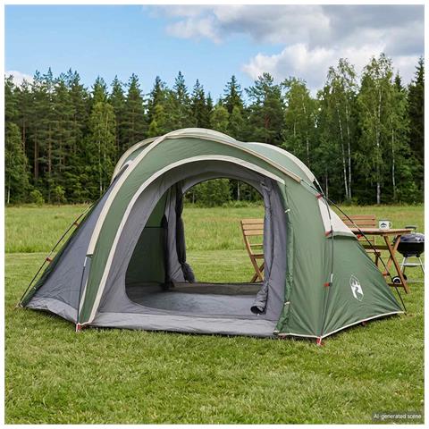 Tenda da trekking con telo impermeabile 3 persona Verde - Foto 2