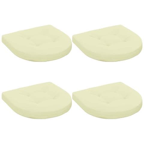 Cuscini per Sedia in 4 Pezzi 4 pz 100% Poliestere Crema - Foto 1