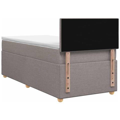 Letto box spring con materasso Tortora 90 x 200 cm Tessuto - Foto 9