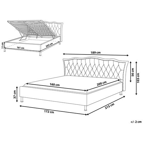 Letto Matrimoniale Con Contenitore In Pelle Sintetica Bianca 160x200cm Metz - Foto 28
