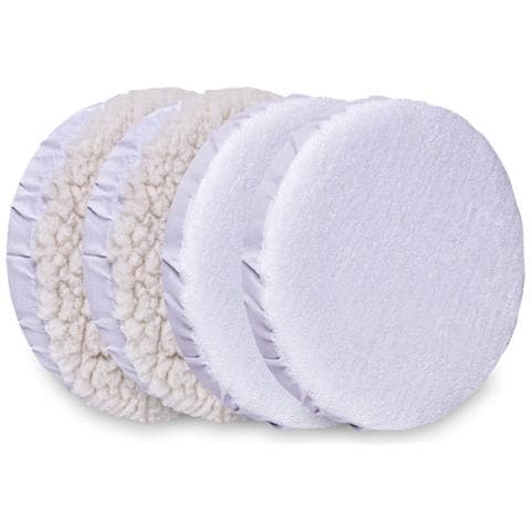VONROC Cuscinetti | pad Per Lucidatura 240mm - 4 Pezzi (2x Spugna 2x Sintetici) | Universali