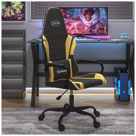 Sedia Da Gaming Nera E Oro In Similpelle - Foto 12