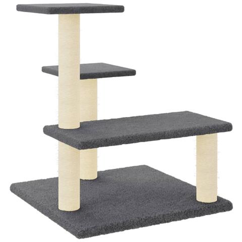 Albero Per Gatti Con Tiragraffi In Sisal Grigio Scuro 61 Cm - Foto 1