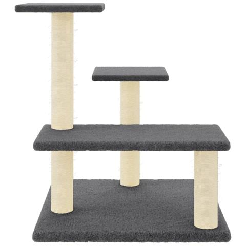 Albero Per Gatti Con Tiragraffi In Sisal Grigio Scuro 61 Cm - Foto 2