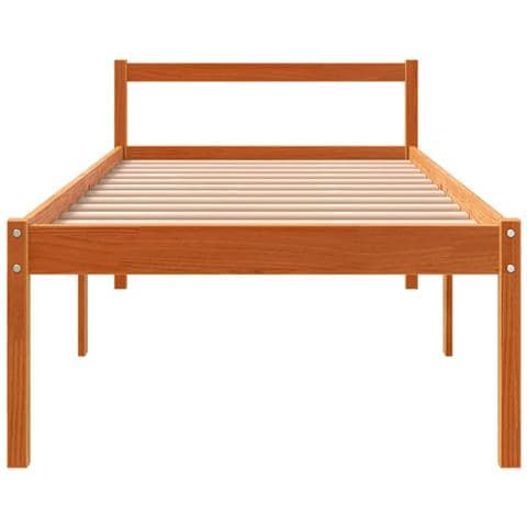 Letto Per Anziani Marrone Cera 75x190 Cm Legno Massello Di Pino - Foto 9