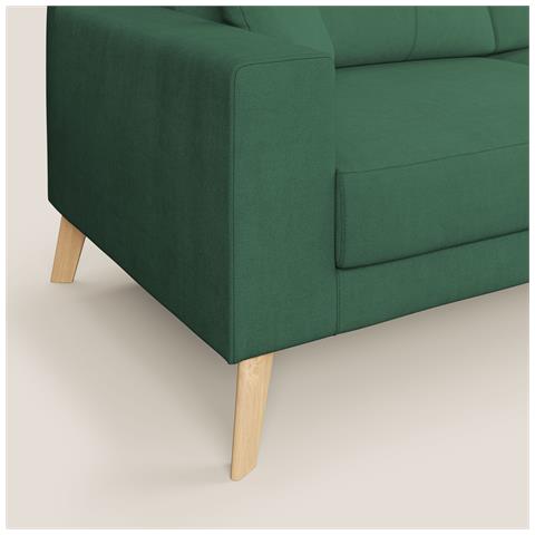Danish Divano moderno in tessuto morbido impermeabile T02 206 cm verde - Foto 2