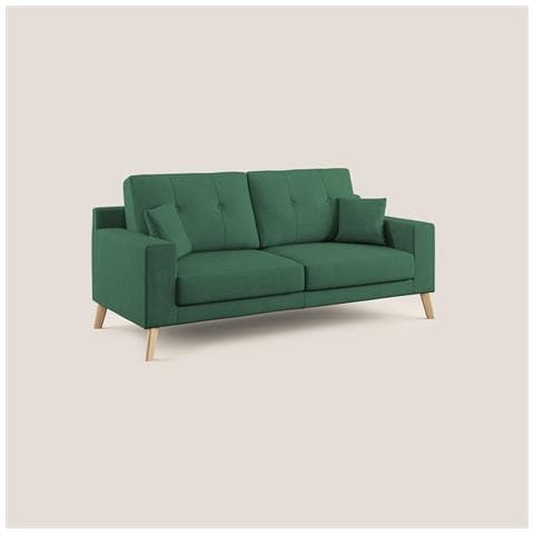 Danish Divano moderno in tessuto morbido impermeabile T02 206 cm verde - Foto 1