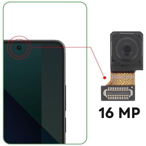 Fotocamera Frontale Per Xiaomi Redmi Note 13 4g Sensore Selfie 16mp - Foto 4