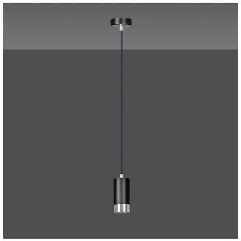 Lampada A Sospensione Fumiko - Nero, Cromo - Acciaio Verniciato A Polvere - 8x100x8 Cm - Foto 2