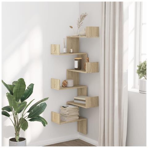 Scaffale Angolare A Muro Sonoma 45x45x147 Cm Legno Multistrato - Foto 3