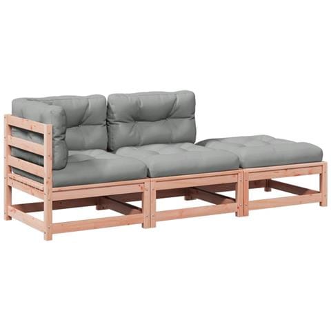 Set Divani Giardino 3 Pz Cuscini Legno Massello Abete Douglas - Foto 1