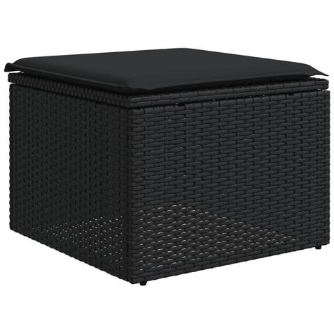 Set Divani da Giardino 9 pz con Cuscini Nero in Polyrattan - Foto 2