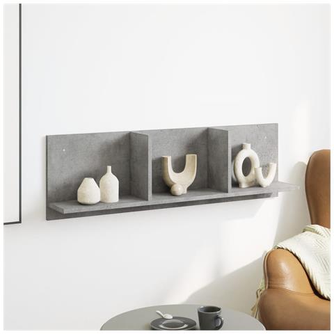 Mobile A Parete 100x16,5x30 Cm Grigio Cemento In Truciolato - Foto 3