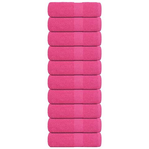 Asciugamani Ospiti 10 Pz Rosa 30x50 Cm 360 G /m 100% Cotone - Foto 1