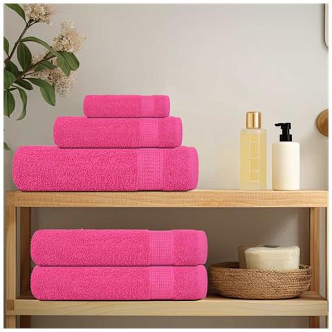 Asciugamani Ospiti 10 Pz Rosa 30x50 Cm 360 G /m 100% Cotone - Foto 3