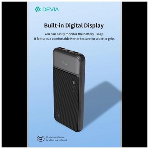 Power bank completamente compatibile 22,5 W con display digitale 10000 mAh Nero - Foto 1