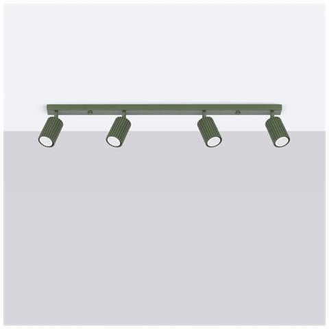 Lampada Da Soffitto Karbon 4l Verde Oliva Sl. 1622 - Minimalista Lampada Da Soffitto Verde Oliva 16.5x81x6.5 Cm - Foto 2