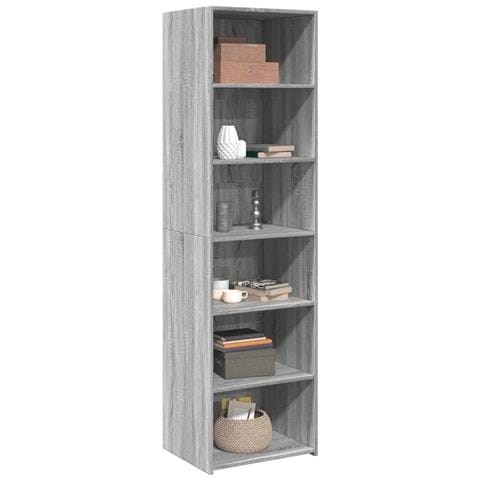 Credenza Grigio Sonoma 50x41x185 In Legno Multistrato - Foto 3
