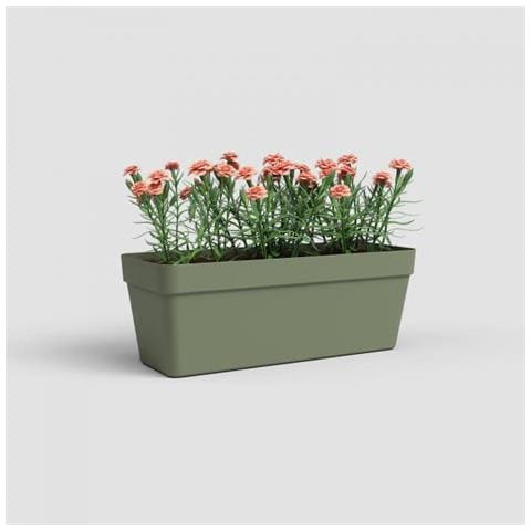 Fioriera - Plastica - Verde Cenere - Rettangolare - L49,9 X P20 X H18,1cm - - Foto 3