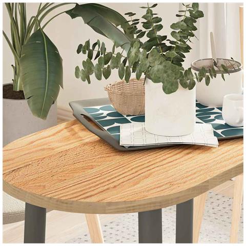 Piano Per Tavolo 80x40x2 Cm In Rovere Massello Ovale - Foto 1