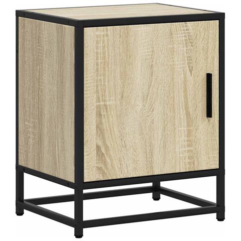 Comodino Rovere Sonoma 40x31x50 Cm Legno Multistrato E Metallo - Foto 2