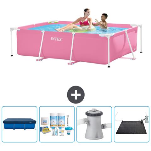 Piscina Fuori Terra - Rettangolo - 220x150x60 Cm - Rosa - Include Accessori Coordinati Cb4 - Foto 1