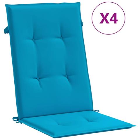 Lusso Casadino -  Cuscini Per Sedie 4 Pz Blu 120x50x3 Cm In Tessuto - Foto 1