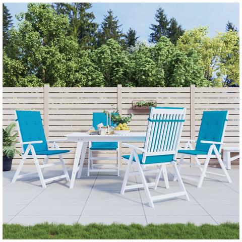 Lusso Casadino -  Cuscini Per Sedie 4 Pz Blu 120x50x3 Cm In Tessuto - Foto 8