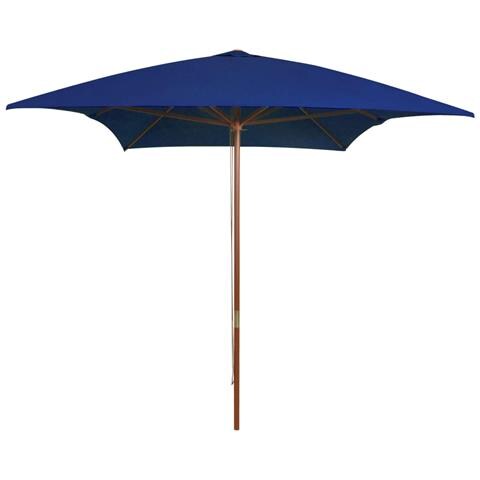 Lusso Casadino -  Ombrellone Da Giardino Con Palo In Legno Blu 200x300 Cm - Foto 2