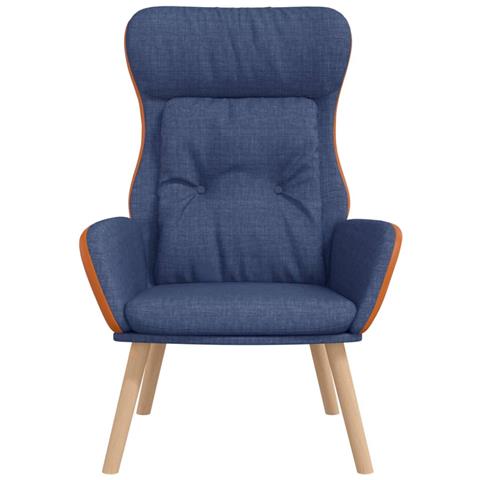 Poltrona Rilassante Blu In Tessuto E Pvc - Foto 2