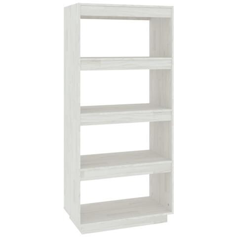 Libreria /divisorio Bianco 60x35x135 Cm Legno Massello Di Pino - Foto 1
