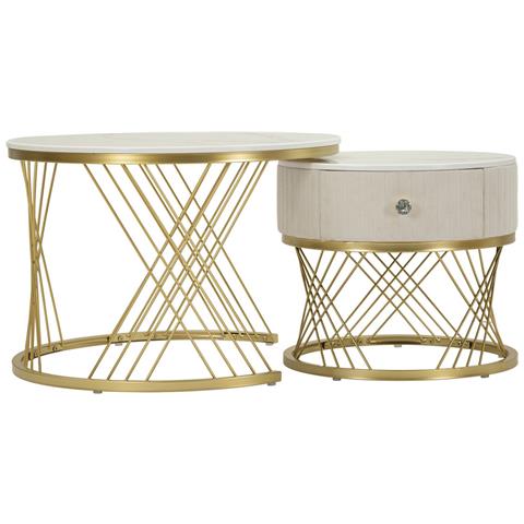 Tavolino Mf795 - Beige - Legno - 70x70x48 Cm - Foto 2